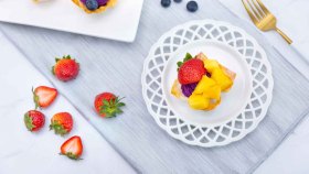 雲吞皮紫薯果撻