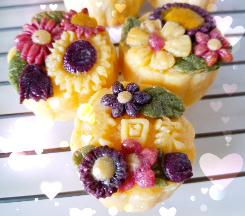 3D浮花奶黃月餅